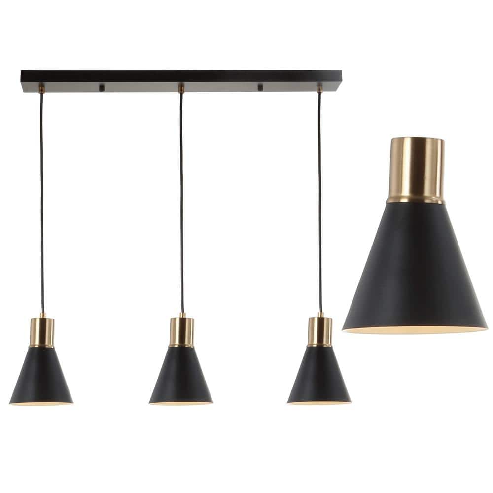 Apollo 33.5" Black and Brass Gold LED Pendant Light