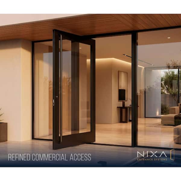 Nixa Doors 130 Series 48 x 84 Black Aluminum Commercial Pivot Door