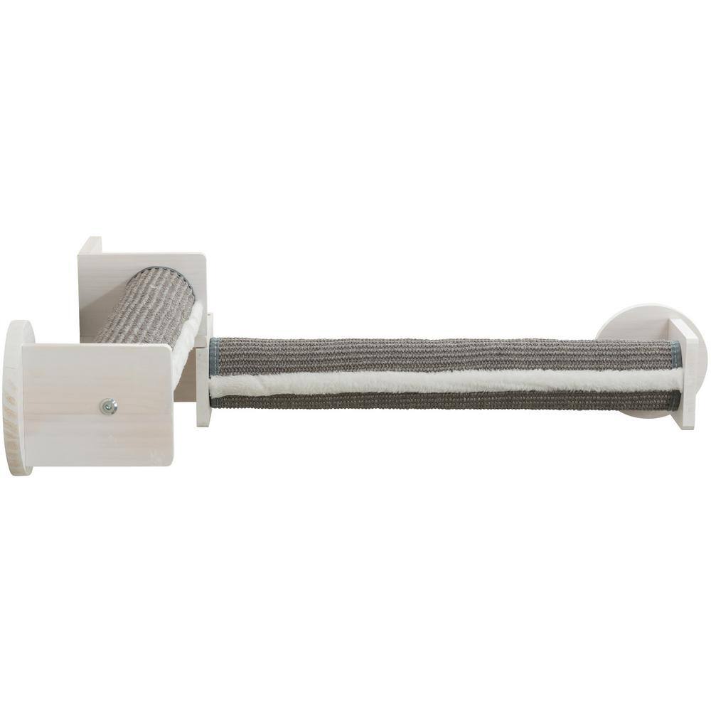 Gray and White Wall Mounted Sisal Cat Scratching Post System