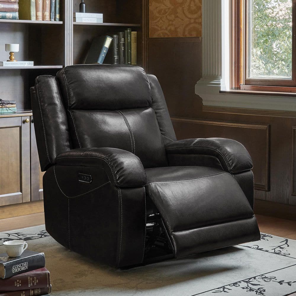 Spruce & Spring Auberon Black Genuine Leather Wall Hugger