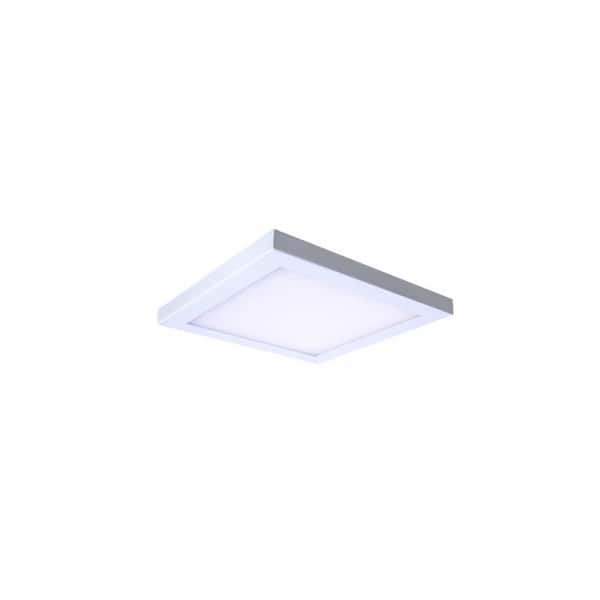 AMAX LIGHTING Platter 8 in. Canless 3000K New Construction or Remodel Integrated LED Recessed Light Kit with White Trim