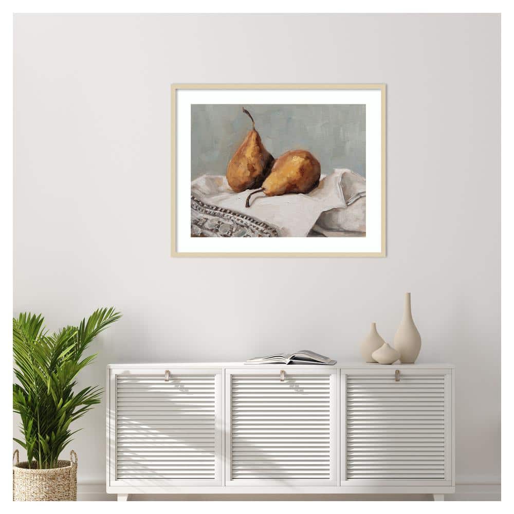 Pair of Pears II Brown Framed Canvas Print
