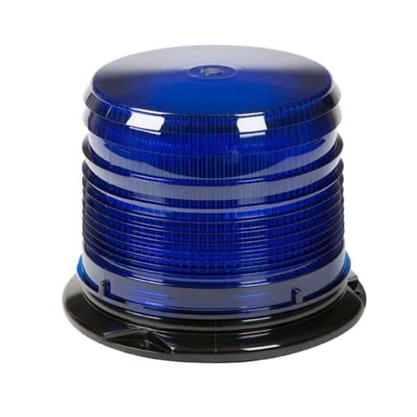 Emergency Lighting-8 LED, Plastic Flange Base, Short Blue Dome, 9-32VDC