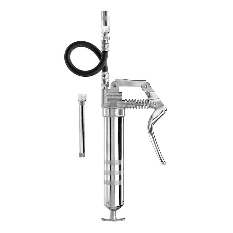 Workforce Mini Grease Gun, for 3 oz. Cartridges, 12 in. Flexible Extension, 4 in. Rigid Extension - L1305