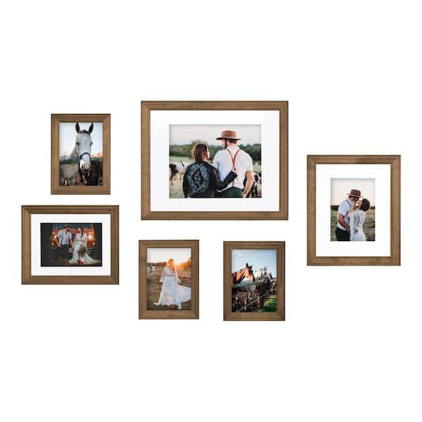 Cubilan 11 in. x 14 in. Rustic Brown Picture Frame (Set of 6) 428340521 ...