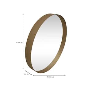 Medium Round Gold Deep-Set Modern Mirror (26 in. Diameter)