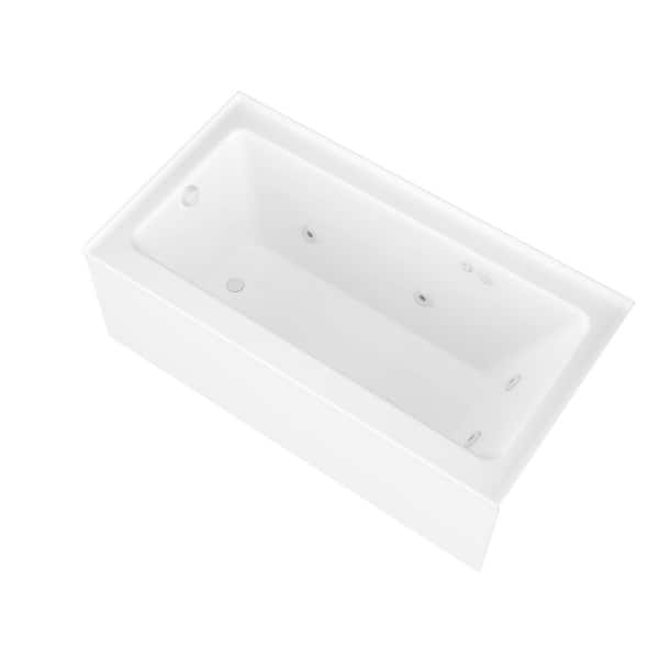 Amber Series 60 in. x 32 in. Rectangular Whirlpool Bathtub with Left Side Drain and V-Style Back Jets in Glossy White