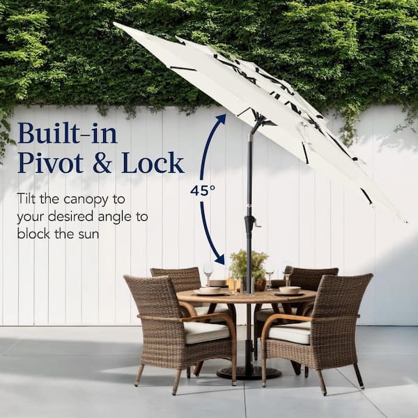 3 patio umbrella pole OYOCO Light Brightness Modes Cordless,with 28 Cool White LEDs-4 * AA Battery Operated Umbrella Lights,Fits 1.15"-2" Umbrella Poles,for Patio Umbrellas,Camping Tents and Indoor Use With its easy two 9 FT 3 Tier Patio