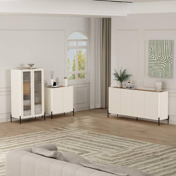 Manhattan Comfort Abbey Modern Maple and Off White Composite
