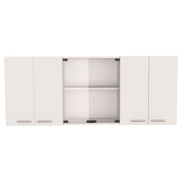 Classic 59.05 in. W x 12.40 in. D x 23.62 in. H Bathroom Storage Wall Cabinet in White with Metal Handles