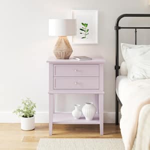 Ameriwood Home Queensbury Accent Table with 2-Drawers, Lavender