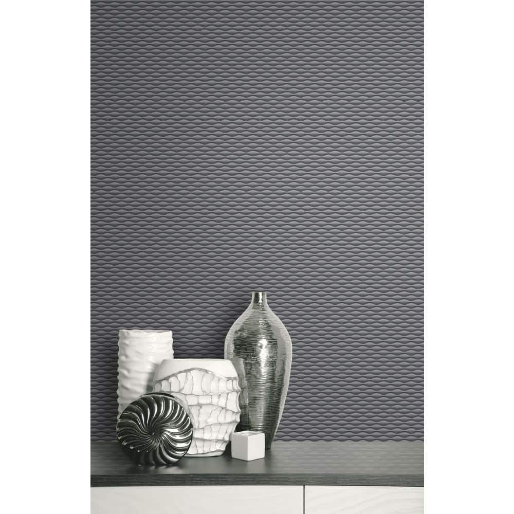 Gray 3D Geometric Non-Pasted Removable Wallpaper Roll