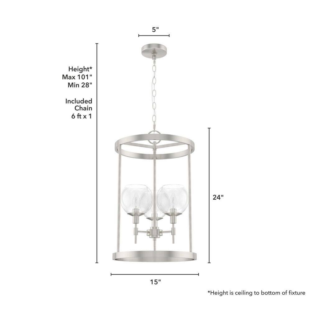 Hunter Xidane 3-Light Brushed Nickel Pendant with Glass Globes