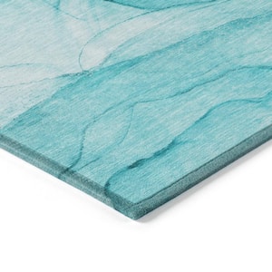 Chantille ACN507 Teal 1 ft. 8 in. x 2 ft. 6 in. Machine Washable Indoor/Outdoor Geometric Area Rug