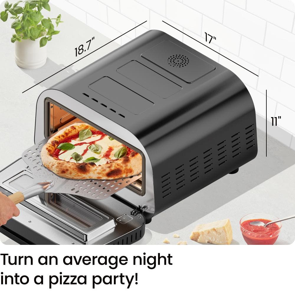 Chefman Black Stainless Steel Electric Indoor/Outdoor Pizza Oven