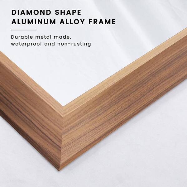 60 in. W x 28 in. H Rectangular Framed French Cleat Wall Mounted Tempered Bathroom Vanity Mirror in Dark Brown Wood