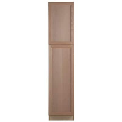 Easthaven Shaker Assembled 18x84x24.63 in. Frameless Pantry/Utility Cabinet in Unfinished Beech