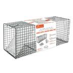 Large 1-Door Professional Humane Steel Live Animal Cage Trap (Raccoons, Opossums, Groundhogs, Skunks, Feral Cats)