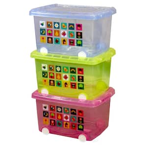 Large Storage Containers with Wheels (Set of 3 )