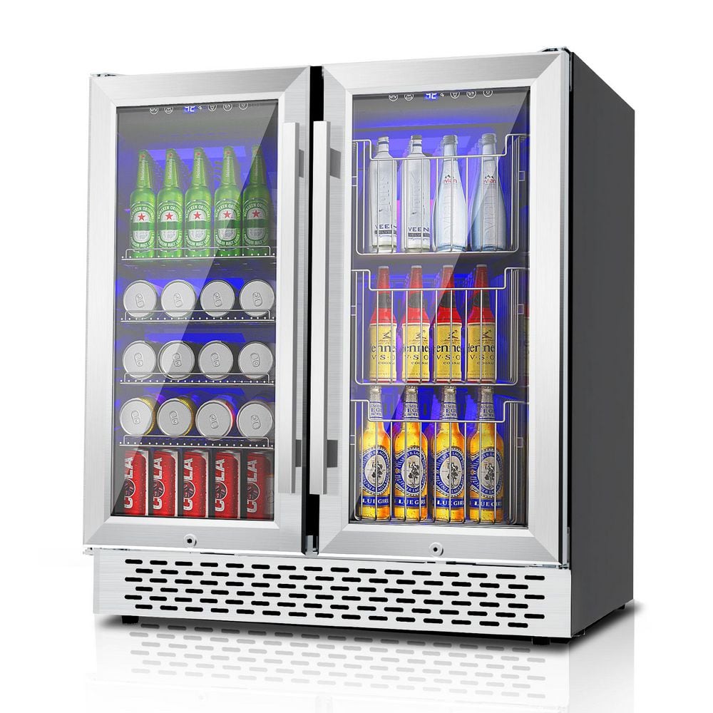 Dual Zone 30 in. Built-In/Freestanding 60-Wine Bottles and 130-Cans with RGB LED Lighting, Stainless Steel price history on PriceWatchPro