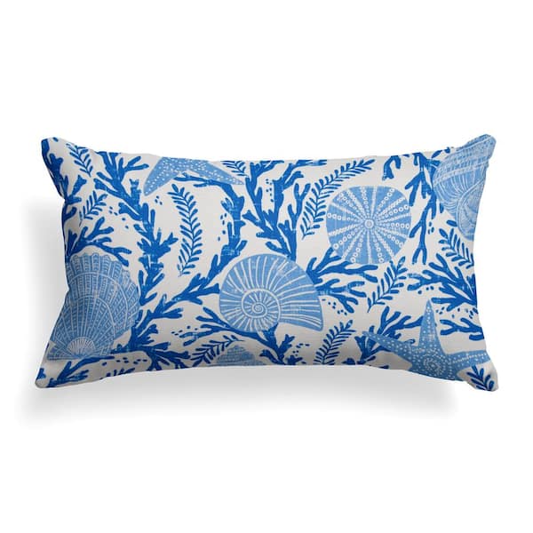 Grouchy Goose C Reef Rectangular, Cobalt Blue Outdoor Pillows