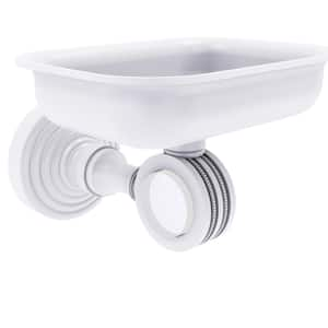 Pacific Grove Collection Wall Mounted Soap Dish Holder with Dotted Accents in Matte White