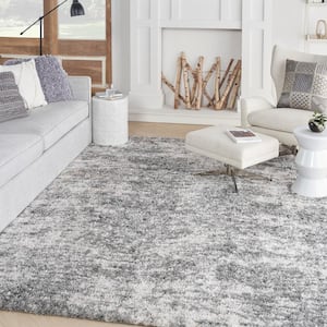 Dreamy Shag Charcoal Grey 8 ft. x 10 ft. Abstract Contemporary Area Rug