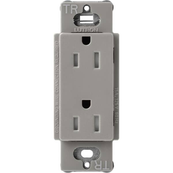 Lutron Claro 15-Amp Tamper-Resistant Duplex Receptacle, Cobblestone (SCRS-15-TR-CS)
