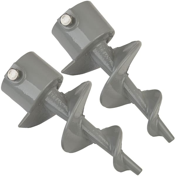 Tommy Docks 8 in. Long Gray Polyester Powder Coated Cast Steel Auger Foot for Dock Post Pipes in Boat Dock Systems, 2-Pack