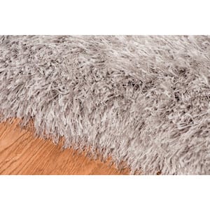 Metro Anne Light Gray 7 ft. 6 in. x 5 ft. Transitional Solid Shag Area Rug