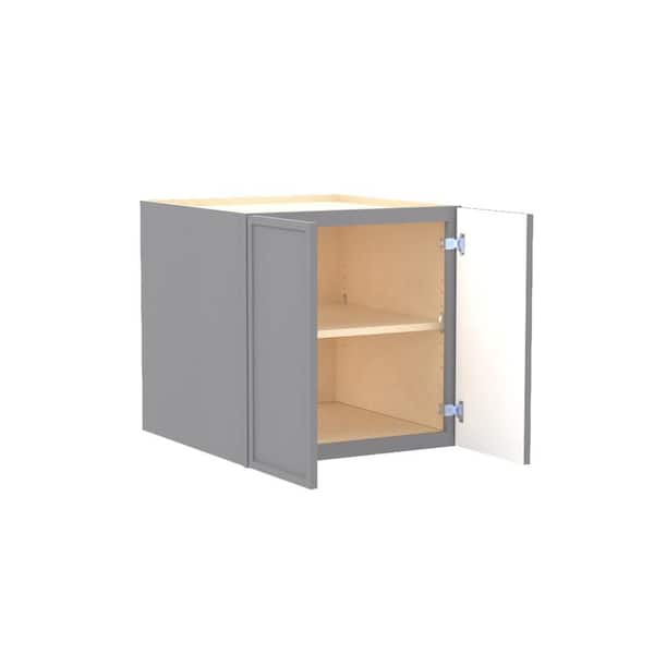 Franklin 24 in. W x 24 in. D x 24 in. H Assembled Plywood Wall Bridge Kitchen Cabinet in Veiled Gray with Soft Close