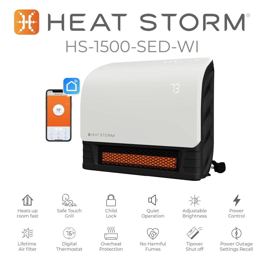White Infrared Wall Heater with WiFi and Thermostat