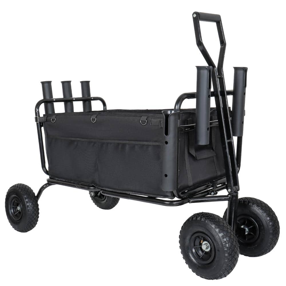 Heavy Duty Garden Cart,550 LBS Capacity All-Terrain Wagon with Rod Holders,Umbrella Holder and Storage Pockets price history on PriceWatchPro