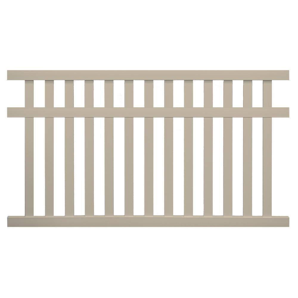 Weatherables Captiva 5 ft. H x 6 ft. W Khaki Vinyl Pool Fence Panel