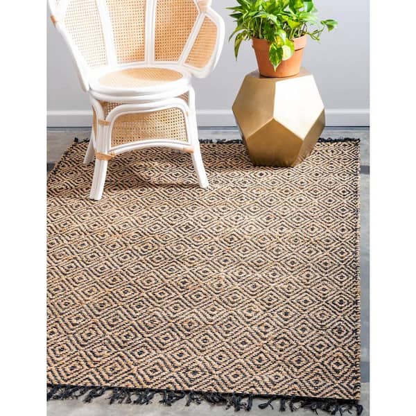 Chunky Jute Assam Black 10' 0 x 14' 1 Area Rug