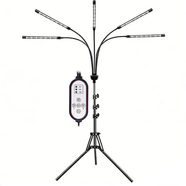 5-Head Grow Light with A Tripod Stand, Full Spectrum Grow Lamp with Timer, Warm White Light for Indoor Plants