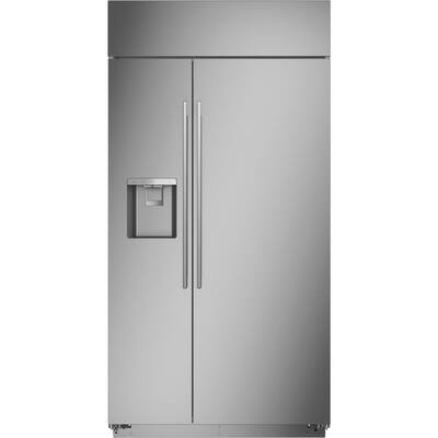 42 in. 24.6 cu. ft. Smart Built-in Side-by-Side Refrigerator with Dispenser in Stainless Steel