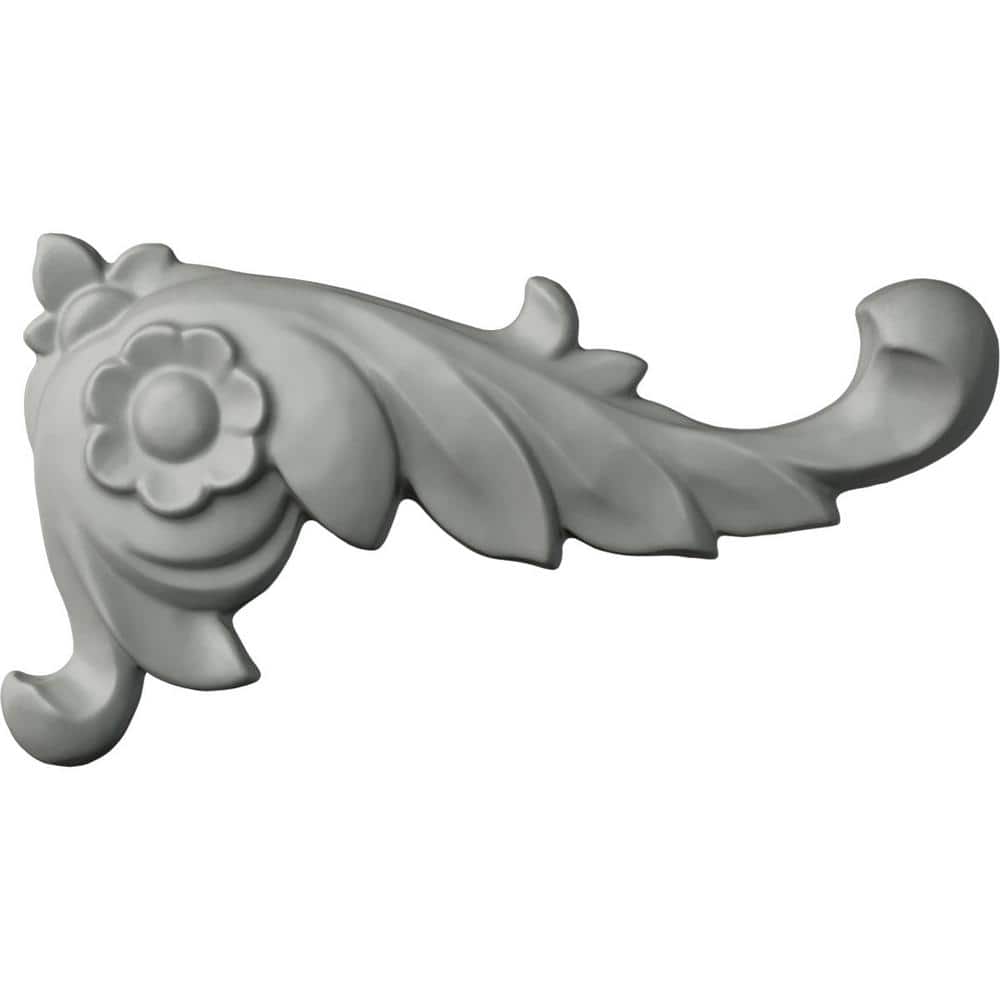Gray Primed Polyurethane Scroll Right Onlay, 3'' x 5.625''