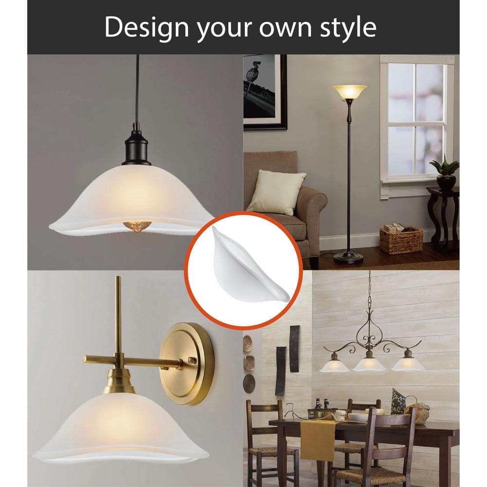 Alabaster Finish Glass Shade for Torchiere, Swag, Pendant - 11.75" Diameter