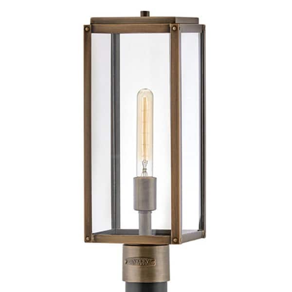 HINKLEY - Max 1-Light Burnished Bronze Aluminum Weather Resistant Post Light with LED Bulbs Included