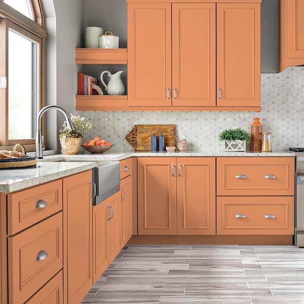 1 qt. #P210-5 Cheerful Tangerine Satin Enamel Interior/Exterior Cabinet, Door & Trim Paint