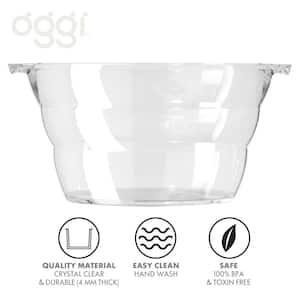 2 gal. 18.5 in. x 11 in. High-Quality Acrylic Crystal-Clear Oval Durable Beverage Tub with Integrated Easy Grip Handle