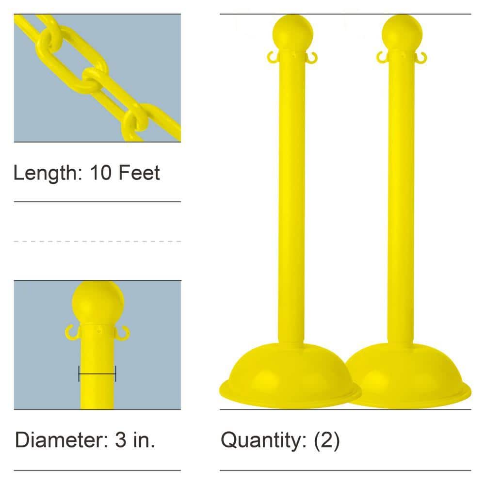 Mr. Chain Yellow Heavy Duty Stanchion & Chain Kit (2-Pack) 71302-2 ...