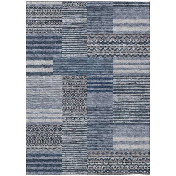 Chantille Machine Washable Indoor/Outdoor Abstract ACN2749 Blue 5 ft. x 7 ft. 6 in. Area Rug
