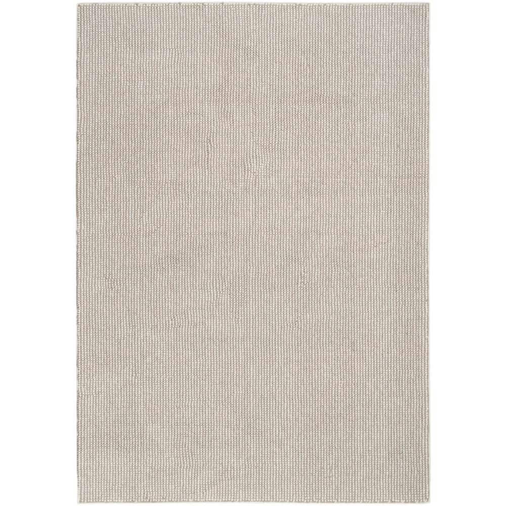 Ivory Mocha Rectangular Synthetic Easy Care Area Rug 5'3" x 7'