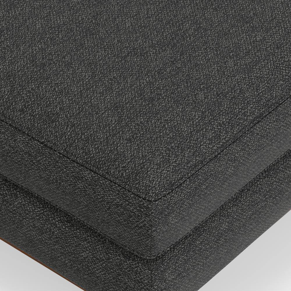 Charcoal Grey Large Rectangular Upholstered Ottoman