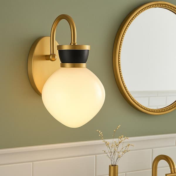 Lucy 6.0 in. 1 Light Lacquered Brass Vanity Light