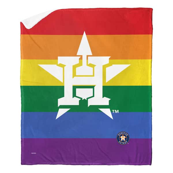 THE NORTHWEST GROUP MLB Astros Pride Series Silk Touch Sherpa Multicolor Throw