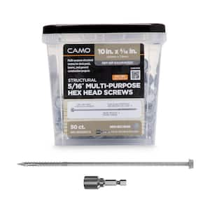 5/16 in. x 10 in. HEX Head Multi-Purpose Wood Structural Screw - Hot Dip Galvanized (50-Pack)