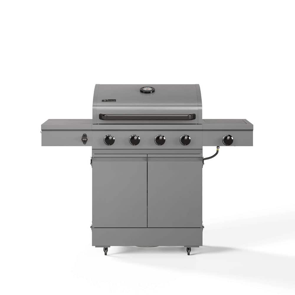 Anaheim 4-Burner Liquid Propane Gas Grill with Side Burner in Gray